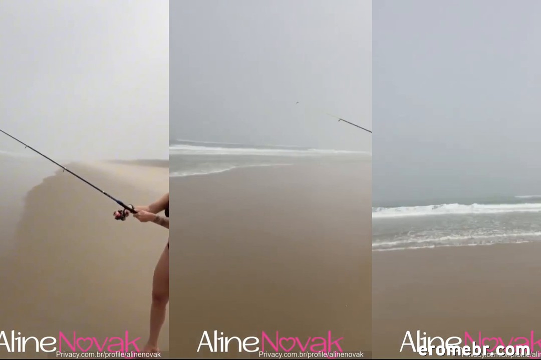 Aline Novak fodendo de quatro na praia até ganhar gozada