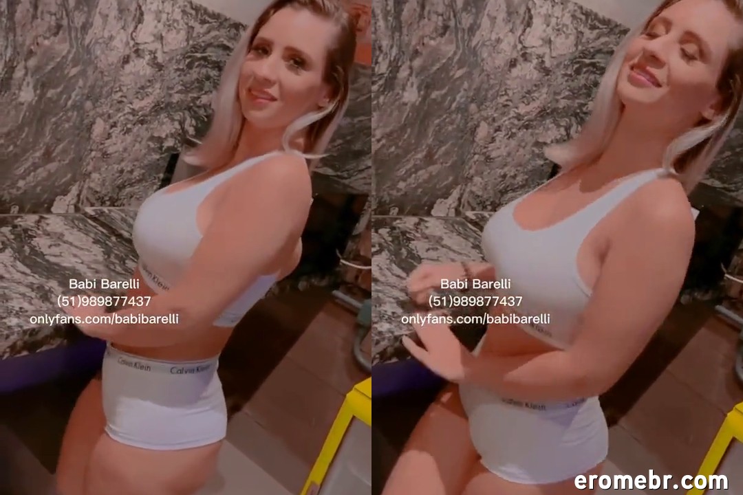 Babi Barelli transando e levando gozada na buceta