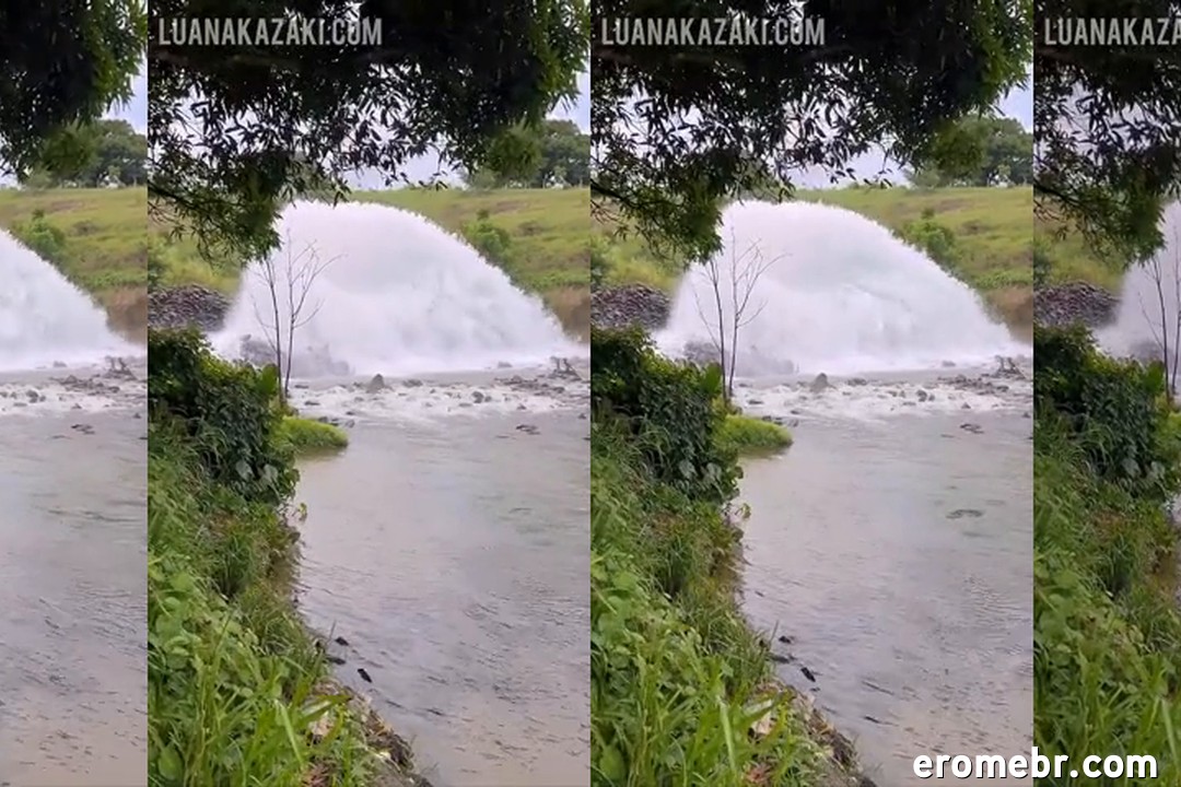 Luana Kazaki nua se masturbando com vibrador na cachoeira