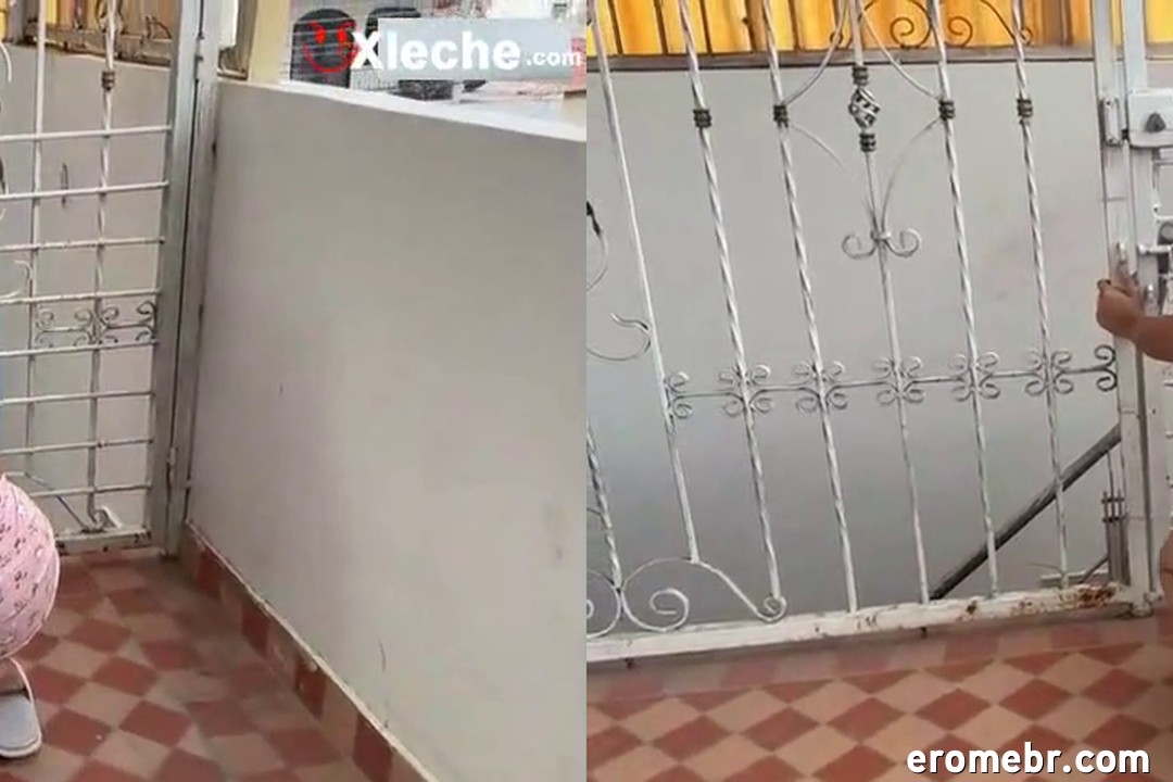 Novinha colombiana fica presa do lado de fora e acaba transando