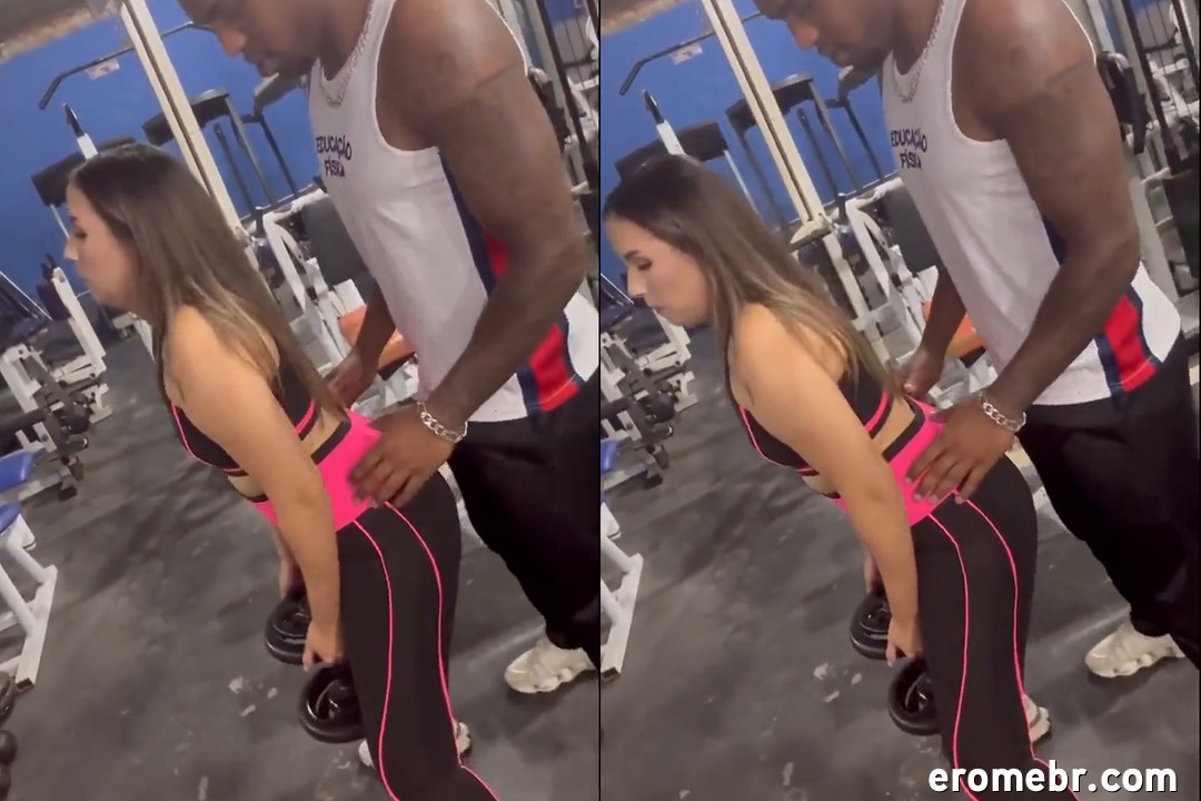 Steffany Brito transando com personal na academia